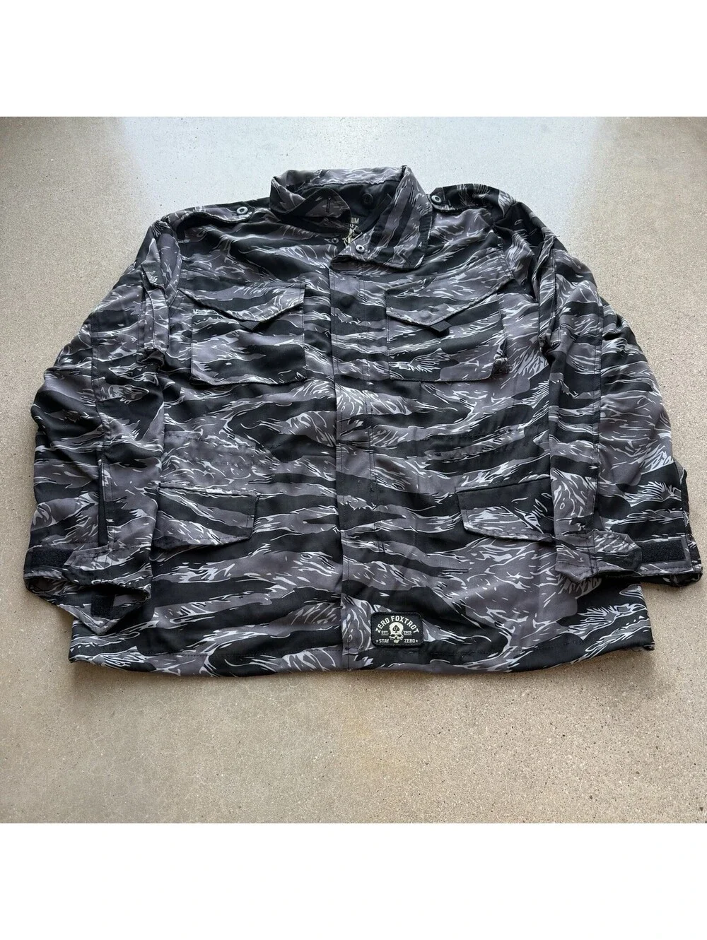 Zero Foxtrot Green Camo Camouflage M65 Field Military Jacket Men's Size M